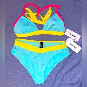 🌺NWT🌺HURLEY⭐️SWIM SUIT 👙2 Piece ,Medium, similar to some triangl checkered…